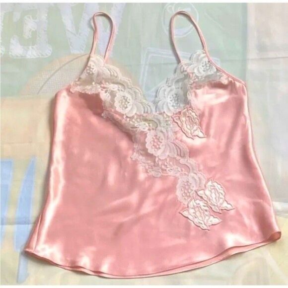 VTG  90s Women's Victoria's Secret Gold Label Lingerie Cami Top Size P Pink - Picture 2 of 8